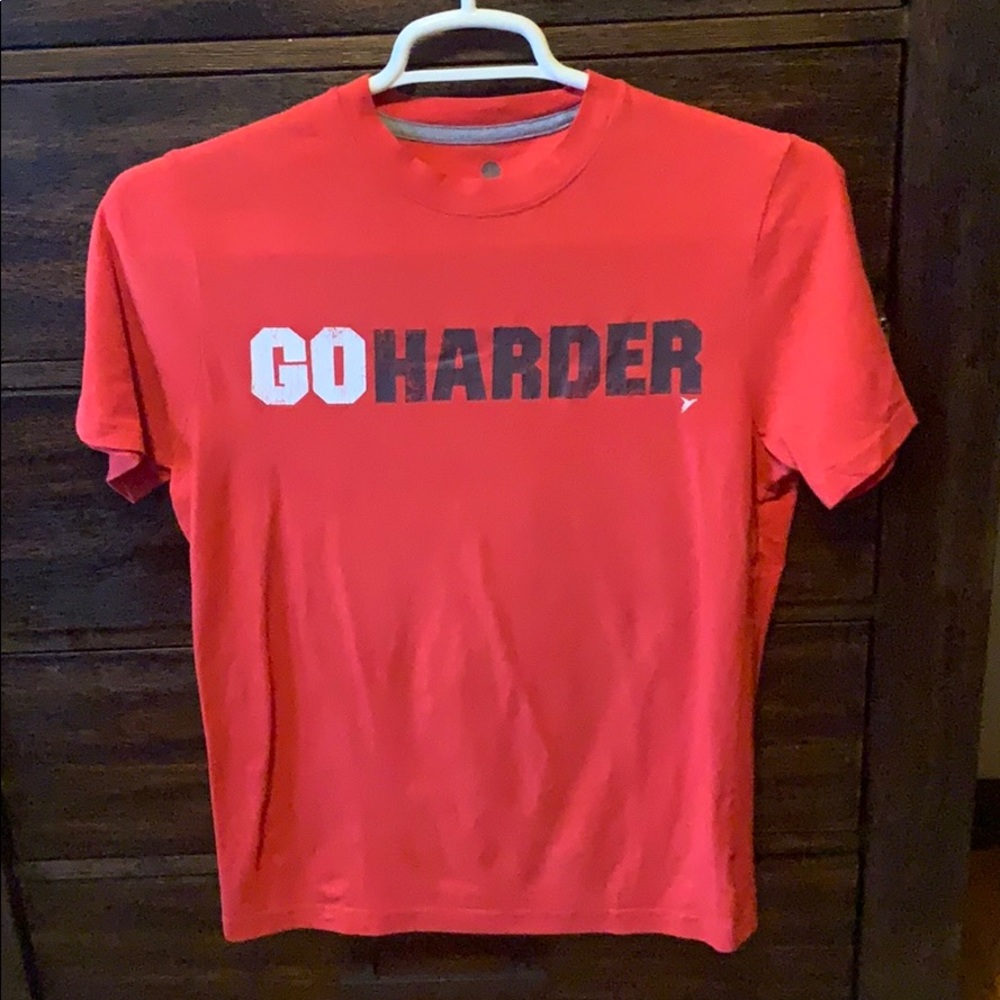 Red T-Shirt that says GO HARDER